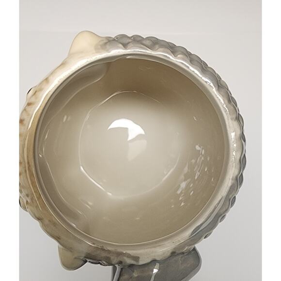 3D Porcupine 6 Coffee Mugs 16 oz /Tea Cup Hand Painted Gray Beige Stoneware New - Picture 5 of 11